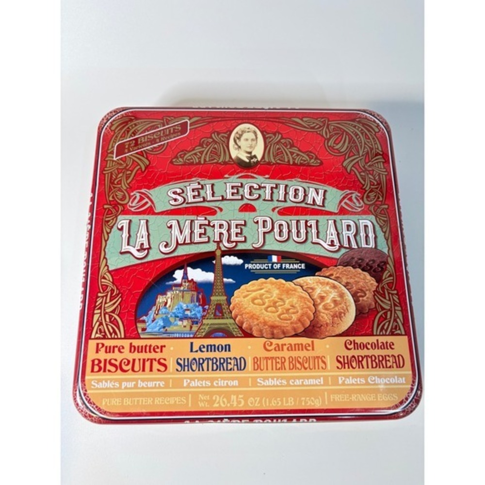 La Mere Poulard French Biscuit Selection Red Tin 72 Cookies 26.45oz France